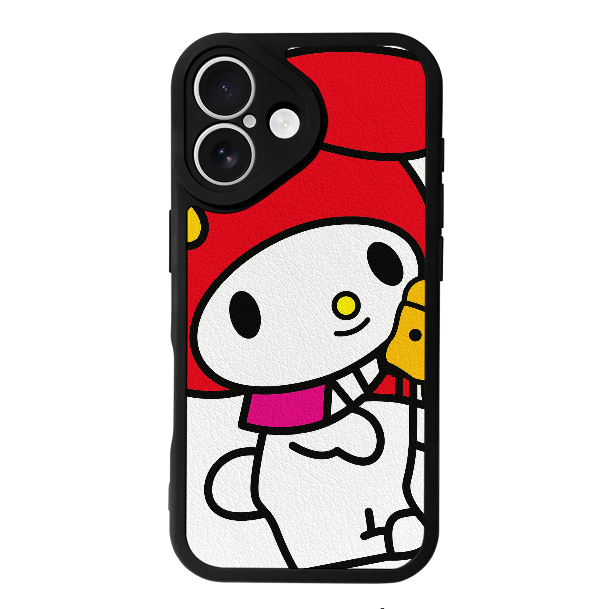 （画像用） Hello Kitty ハローキティ 【iPhone 16シリーズ対応】シリコンスマホケース（レザー調） 材質：シリコン